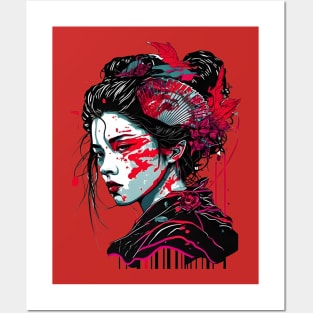 Japanese geisha Posters and Art